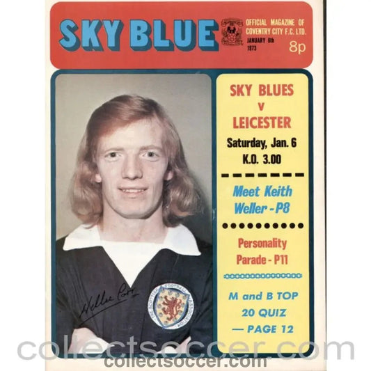 1973 - Coventry City v Leicester City Programme 6/1/1973 - Collect Soccer
