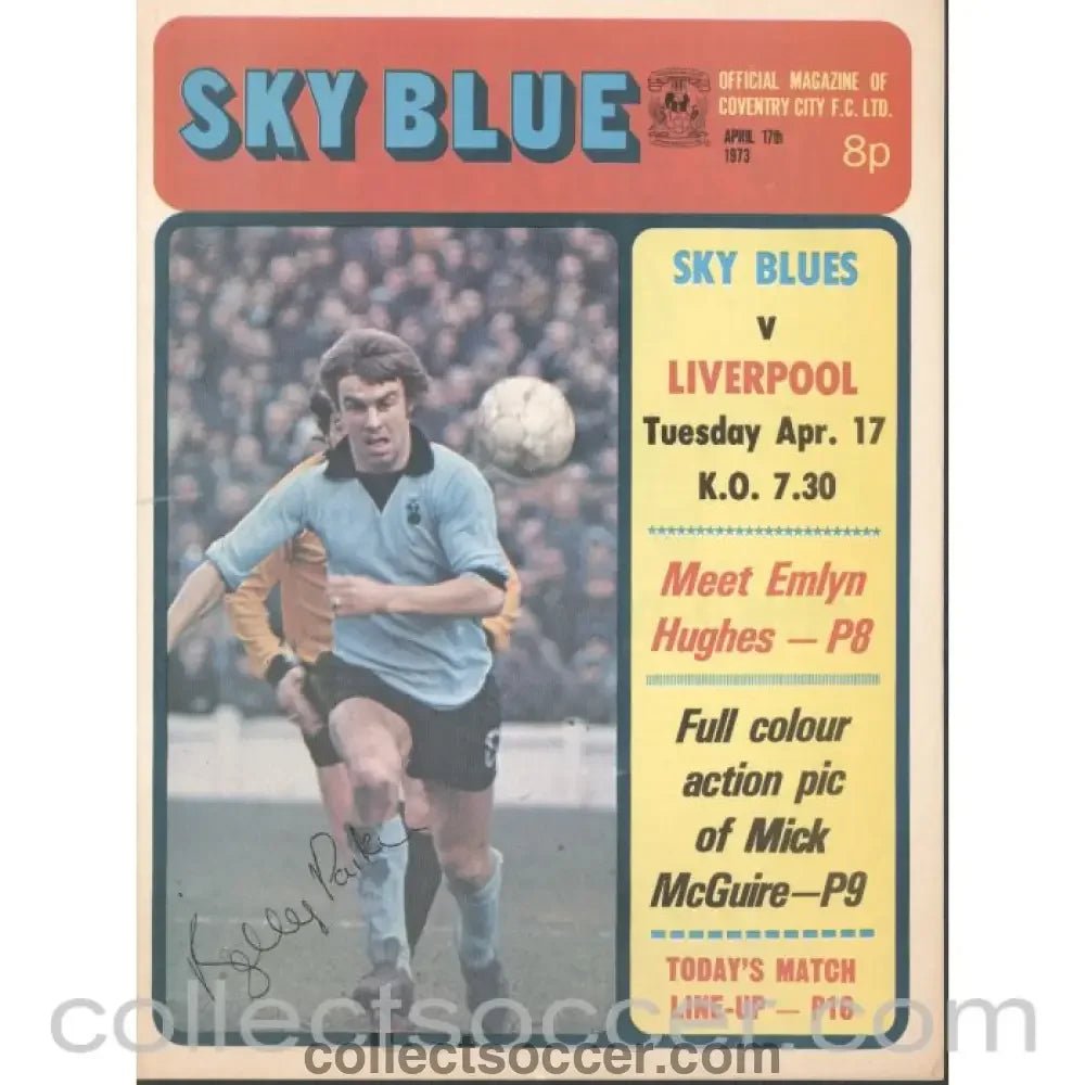 1973 - Coventry City v Liverpool Programme 17/4/1973 - Collect Soccer