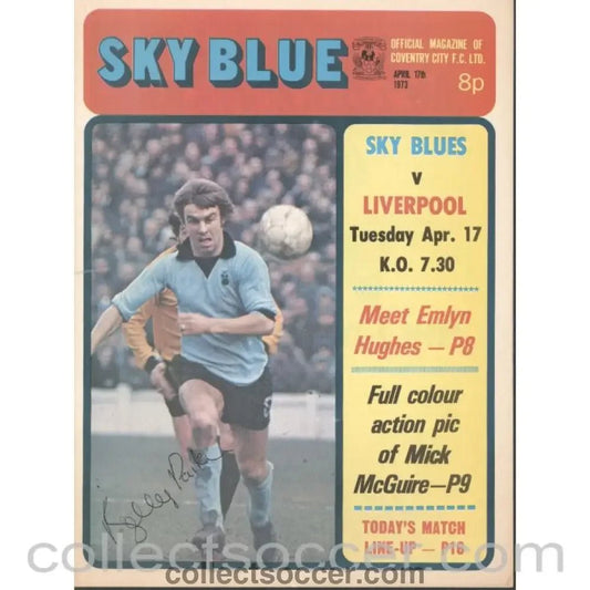 1973 - Coventry City v Liverpool Programme 17/4/1973 - Collect Soccer