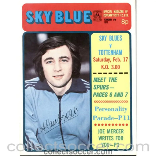 1973 - Coventry City v Tottenham Hotspur Programme 17/2/1973 - Collect Soccer