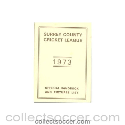 1973 - Cricket - Surrey County Cricket League 1973 Official Handbook and Fixtures List - Collect Soccer