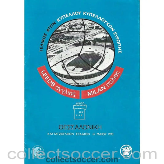 1973 Cup Winners Cup Final Official Programme Leeds United v AC Milan - Collect Soccer