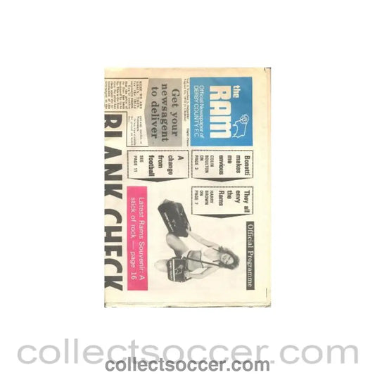 1973 - Derby County vChelsea official programme The Ram official newspaper of Derby County Football Club 25/08/1973