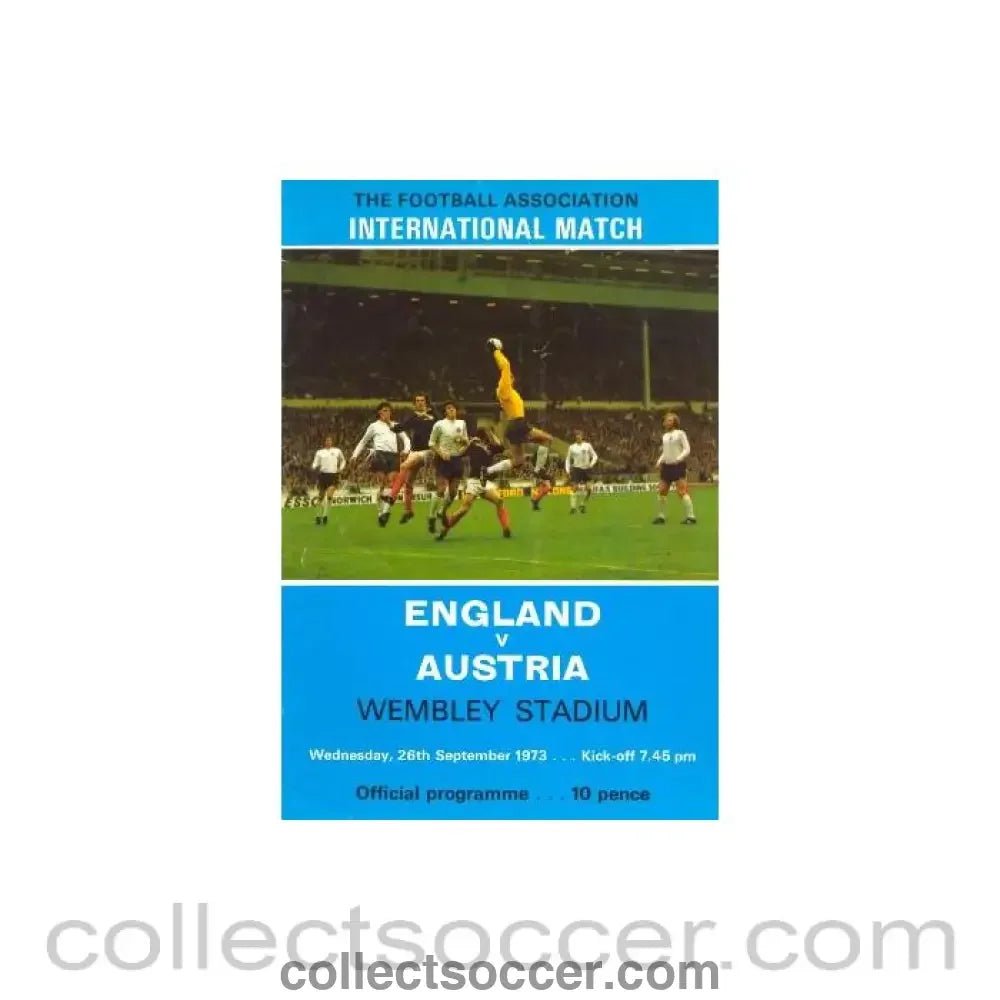 1973 England v Austria official programme 26/09/1973 - Collect Soccer