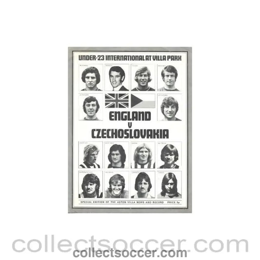 1973 England v Czechoslovakia official programme 17/03/1973 U23 - Collect Soccer