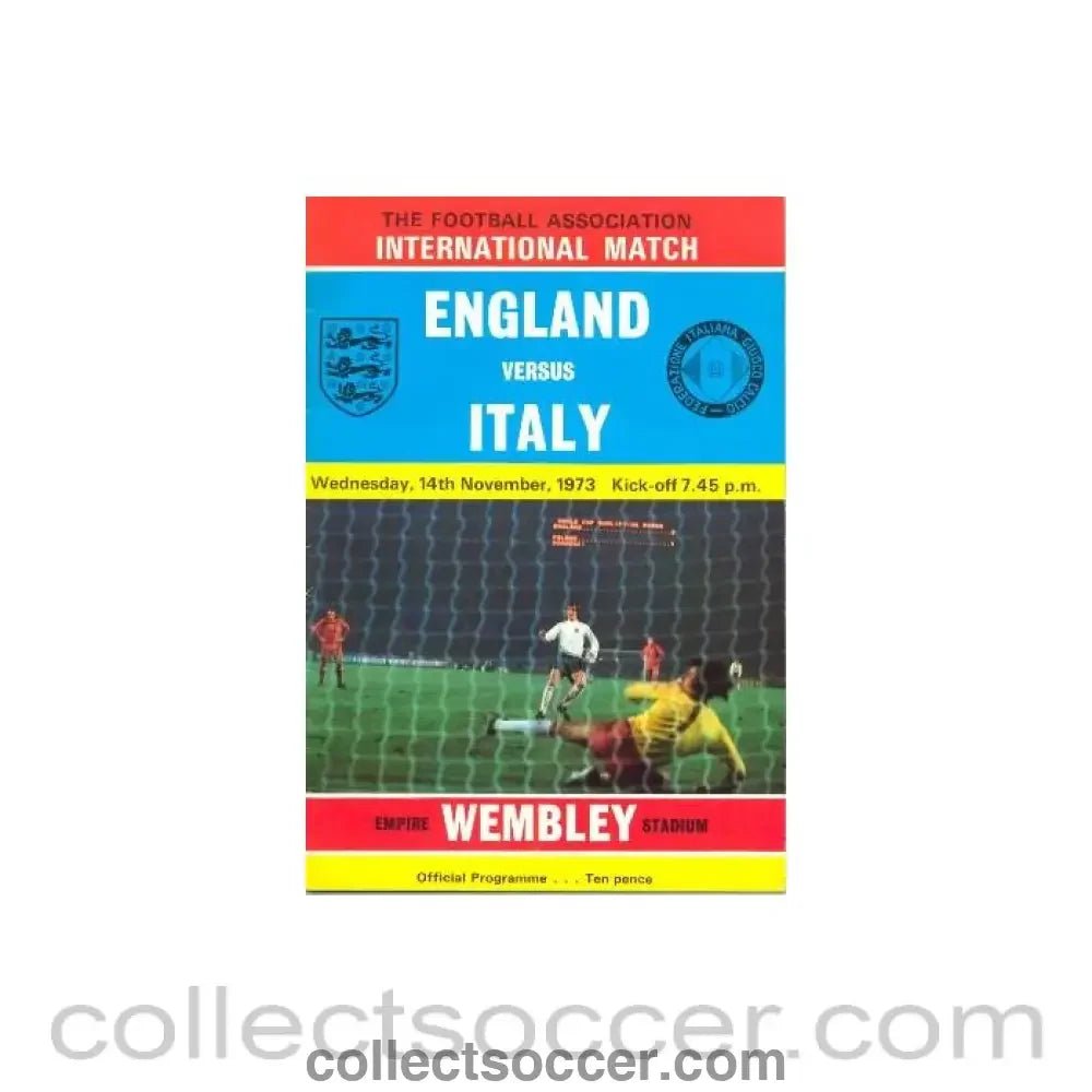 1973 England v Italy official programme 14/11/1973 - Collect Soccer