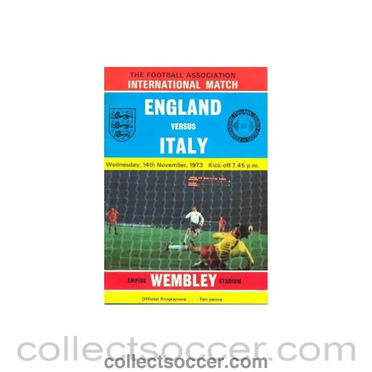 1973 England v Italy official programme 14/11/1973 - Collect Soccer