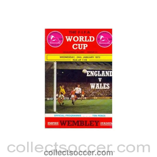 1973 England V Wales World Cup Programme 24/01/1973 - Collect Soccer