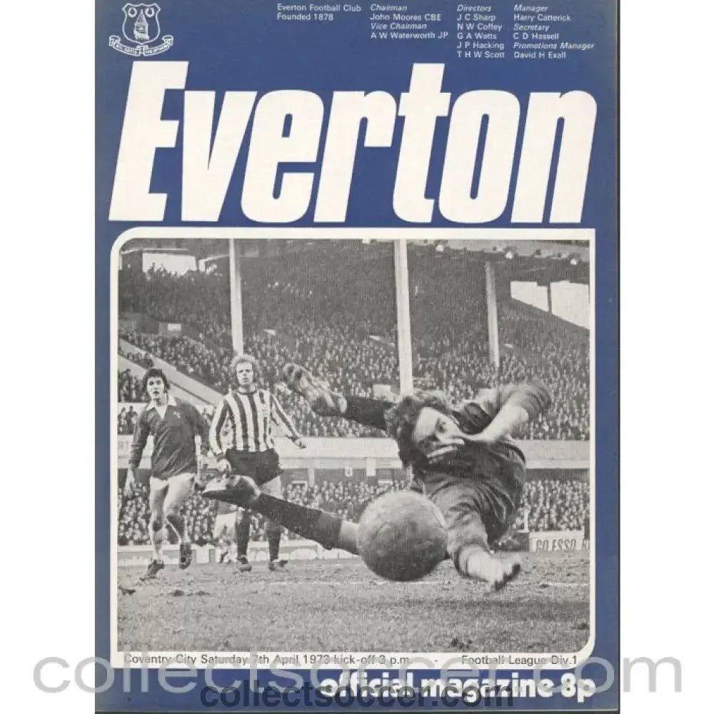 1973 - Everton v Coventry City Official Programme 7/4/1973 - Collect Soccer