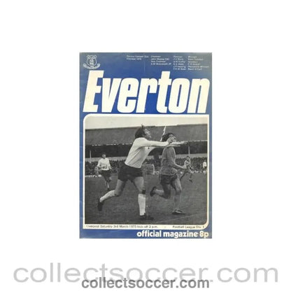 1973 - Everton v Liverpool official programme 03/03/1973 - Collect Soccer