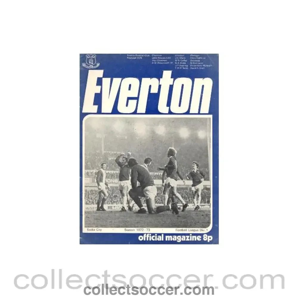 1973 - Everton v Stoke City official programme 06/01/1973 - Collect Soccer