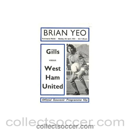 1973 - Gillingham v West Ham United official programme 09/04/1973 - Collect Soccer