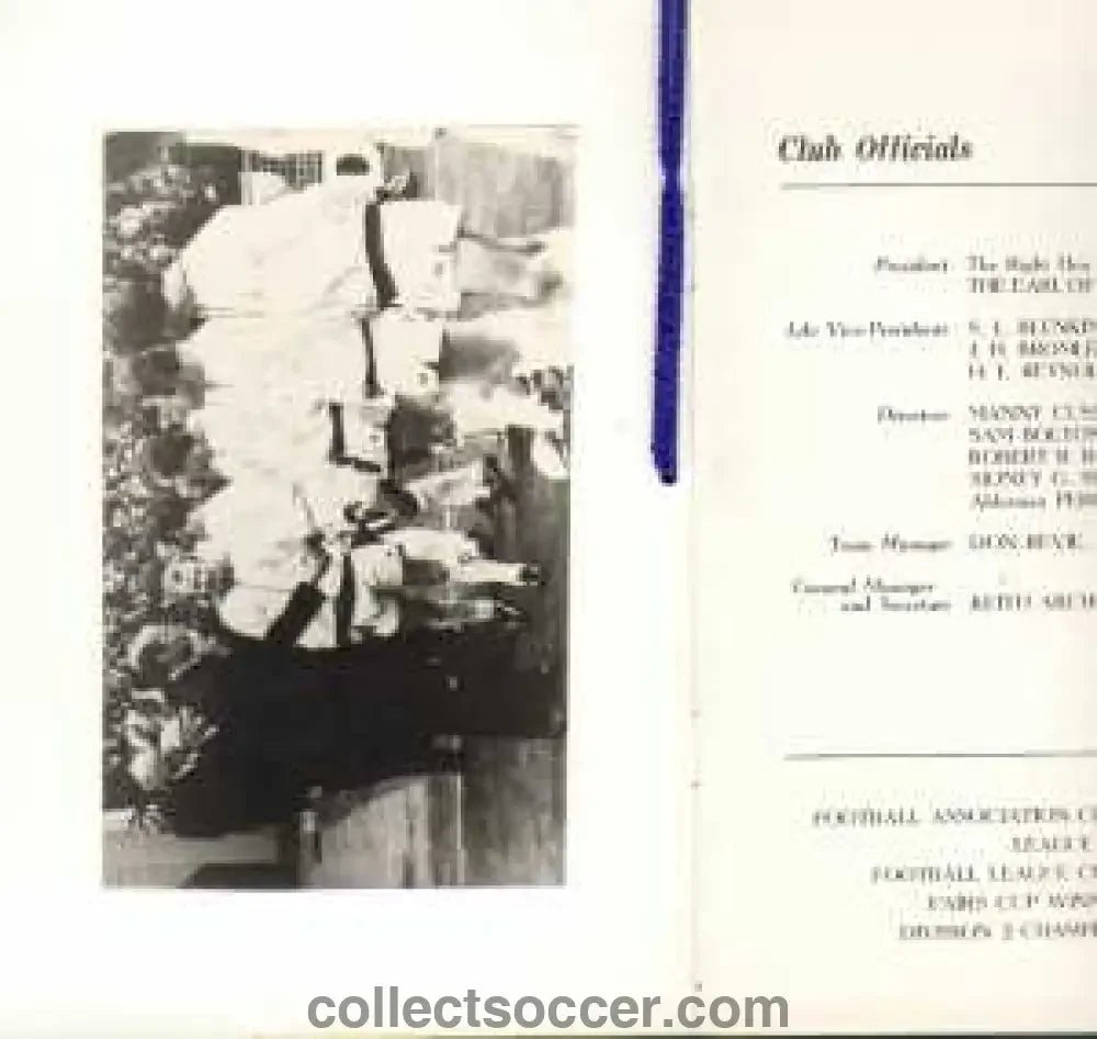 1973 Leeds United FA Cup Final Menu - Collect Soccer