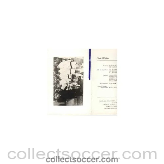 1973 Leeds United FA Cup Final Menu