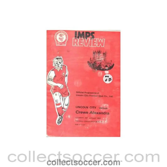 1973 - Lincoln City v Crewe Alexandra official programme 20/01/1973 Football League - Collect Soccer