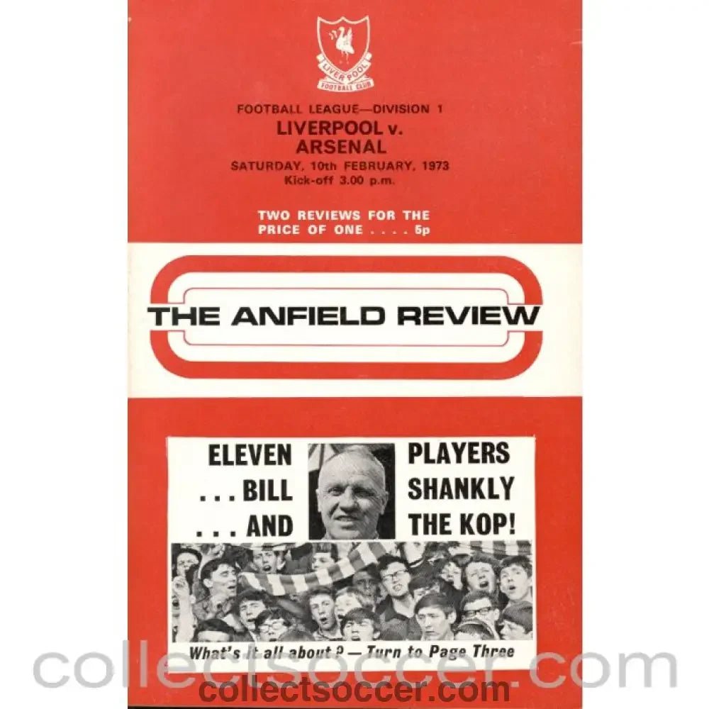 1973 - Liverpool v Arsenal Programme 10/2/1973 - Collect Soccer