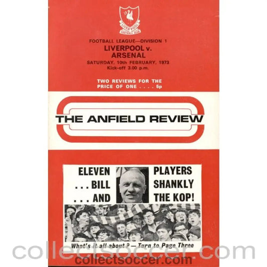 1973 - Liverpool v Arsenal Programme 10/2/1973 - Collect Soccer
