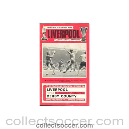 1973 - Liverpool v Derby County official programme 04/09/1973 - Collect Soccer