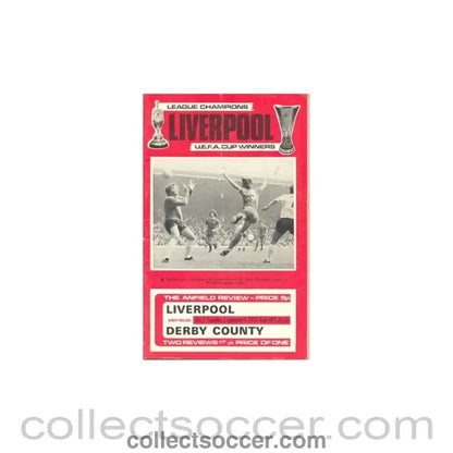 1973 - Liverpool v Derby County official programme 1973 - Collect Soccer