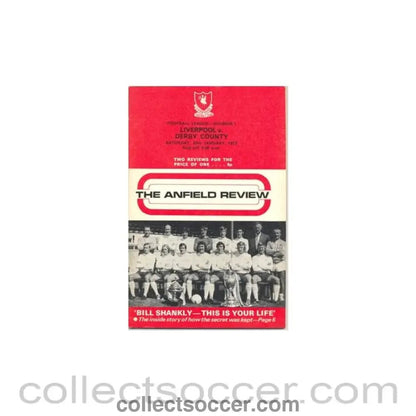1973 - Liverpool v Derby County official programme 20/01/1973 - Collect Soccer