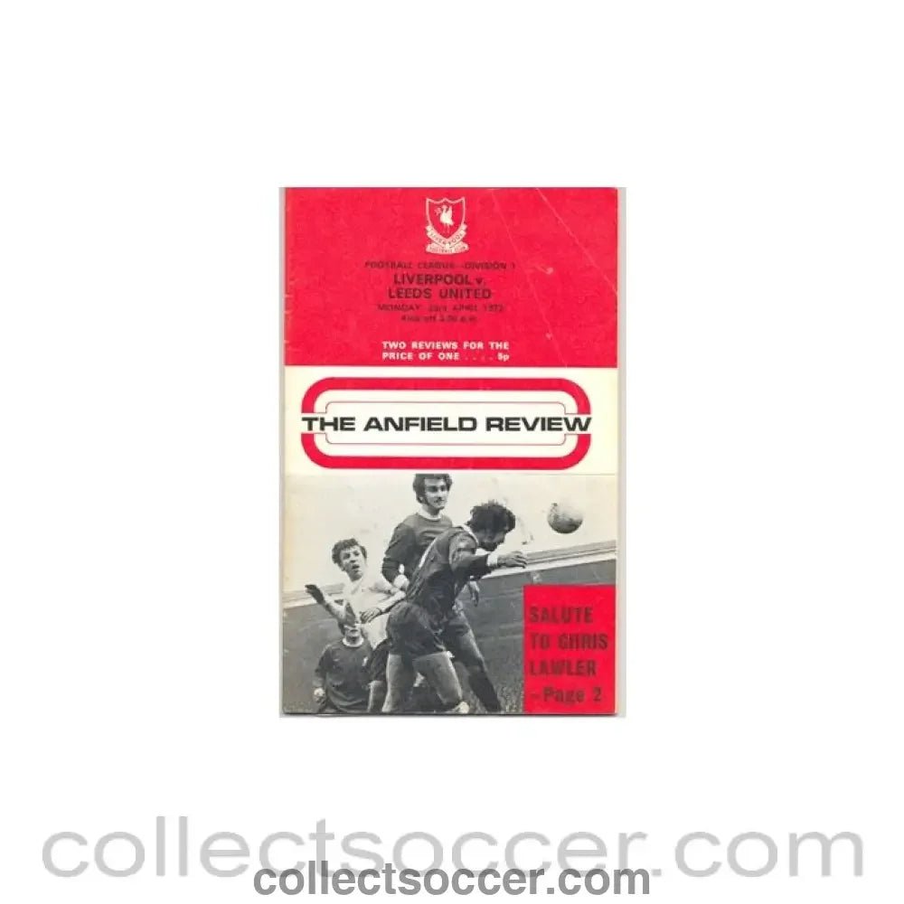 1973 - Liverpool v Leeds United official programme 23/04/1973 - Collect Soccer