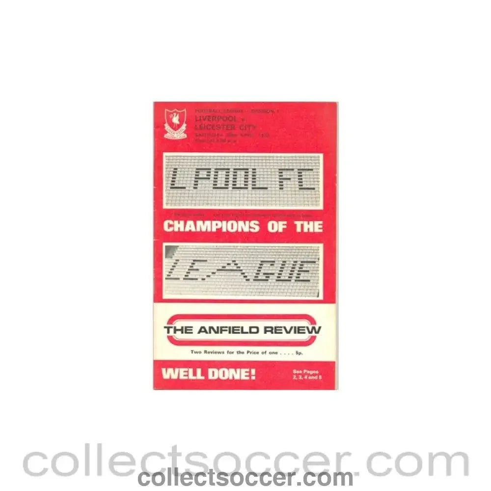 1973 - Liverpool v Leicester City official programme 28/04/1973 - Collect Soccer