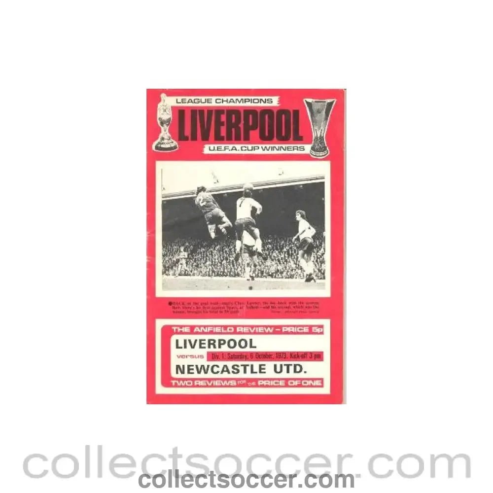 1973 - Liverpool v Newcastle United official programme 06/10/1973 - Collect Soccer