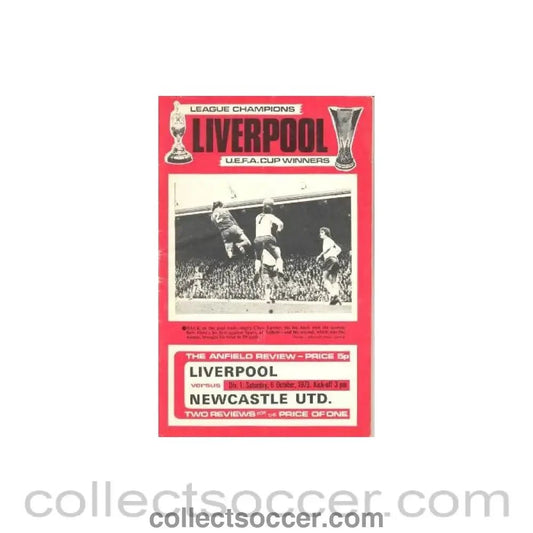 1973 - Liverpool v Newcastle United official programme 06/10/1973 - Collect Soccer