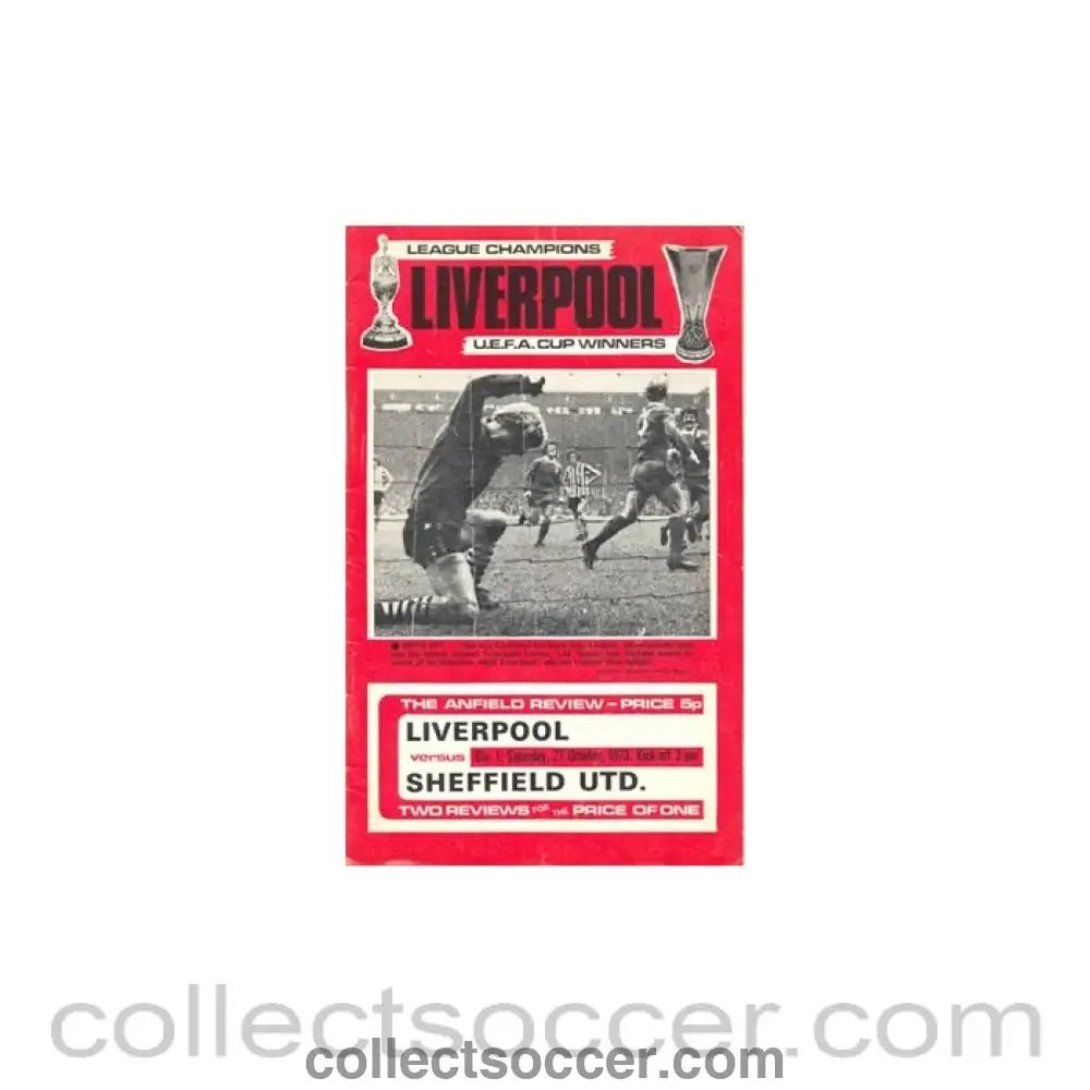 1973 - Liverpool v Sheffield United official programme 27/10/1973 - Collect Soccer
