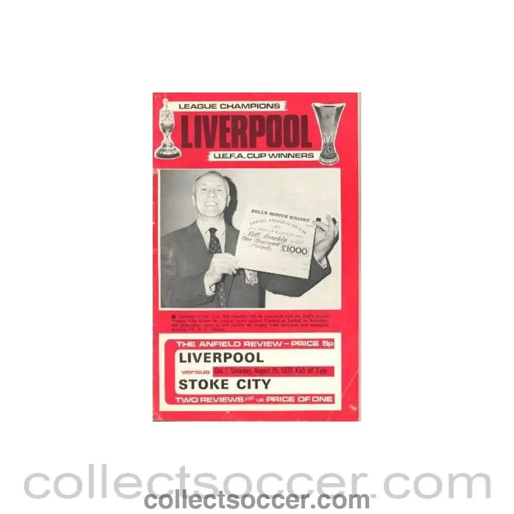 1973 - Liverpool v Stoke City official programme 25/08/1973 - Collect Soccer