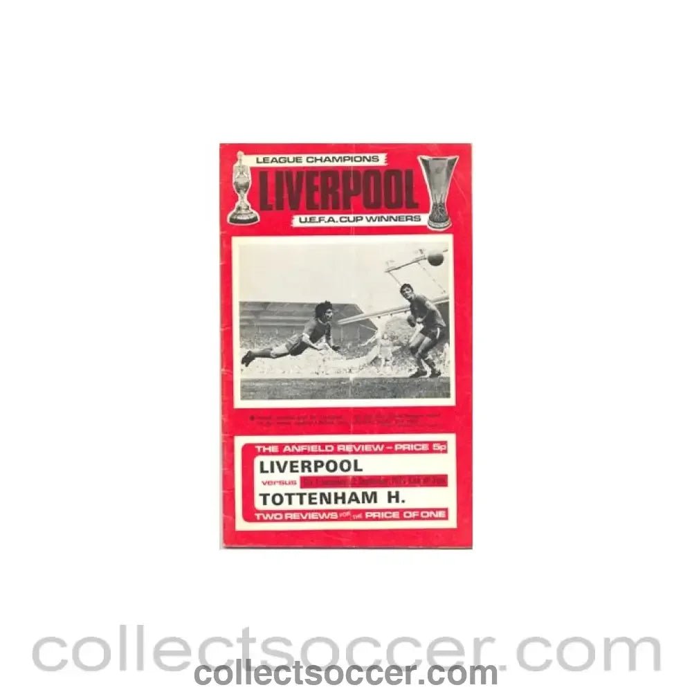 1973 - Liverpool v Tottenham Hotspur official programme 22/09/1973 - Collect Soccer