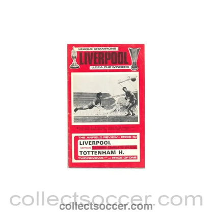 1973 - Liverpool v Tottenham Hotspur official programme 22/09/1973 - Collect Soccer