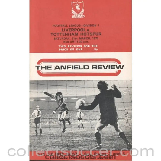 1973 - Liverpool v Tottenham Hotspur Programme 31/3/1973 - Collect Soccer