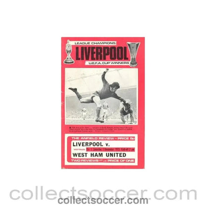 1973 - Liverpool v West Ham United fficial programme 01/12/1973 - Collect Soccer