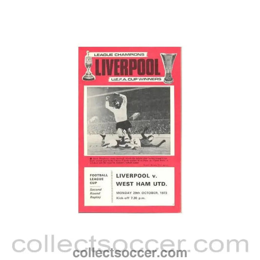 1973 - Liverpool v West Ham United official programme 29/10/1973 - Collect Soccer
