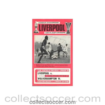 1973 - Liverpool v Wolverhampton Wanderers official programme 10/11/1973 - Collect Soccer
