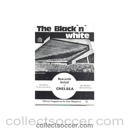 1973 - Newcastle United v Chelsea official programme 24/03/1973 - Collect Soccer