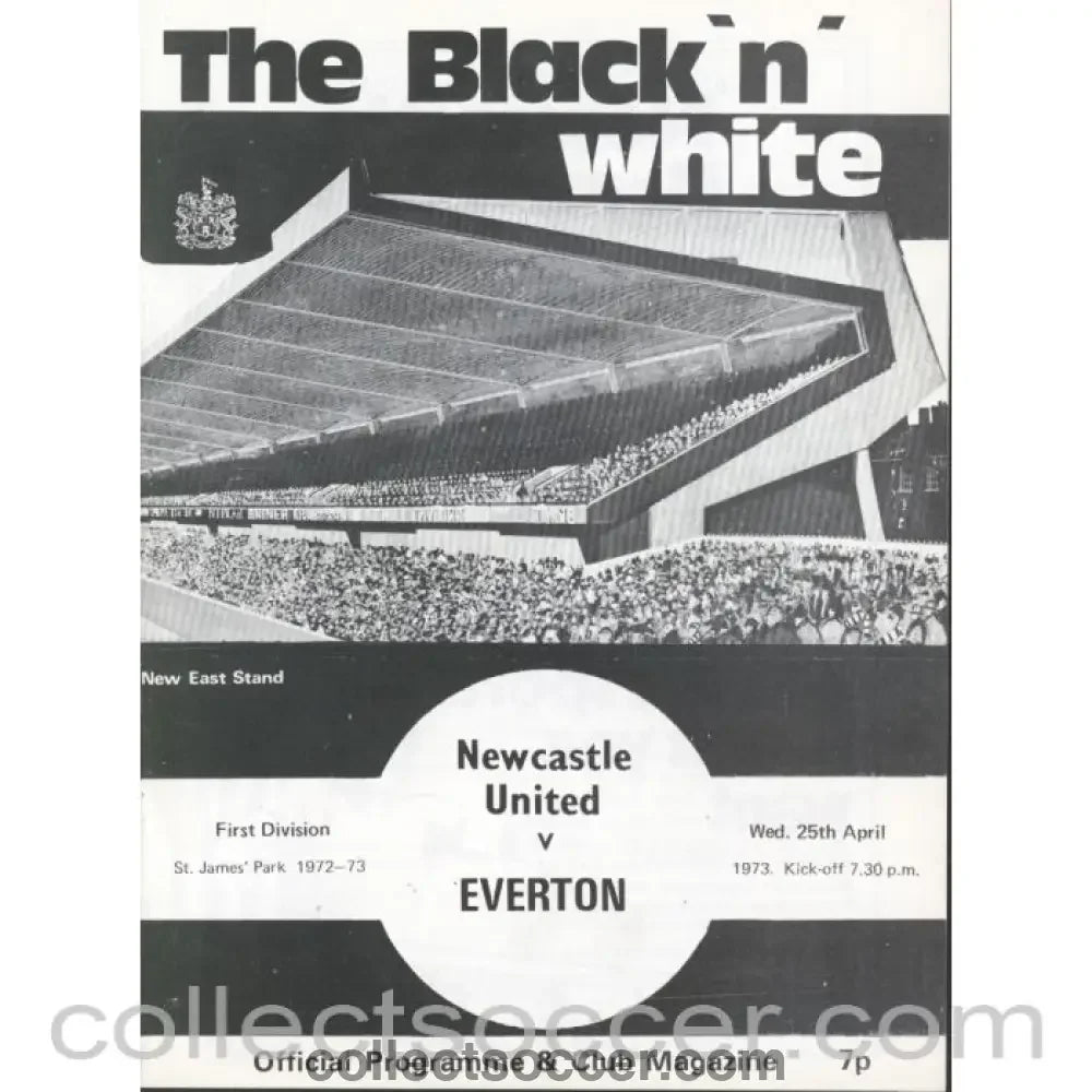 1973 - Newcastle United v Everton Programme 25/4/1973 - Collect Soccer