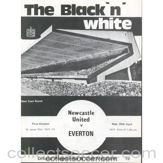 1973 - Newcastle United v Everton Programme 25/4/1973 - Collect Soccer