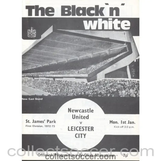 1973 - Newcastle United v Leicester City Programme 1/1/1973 - Collect Soccer