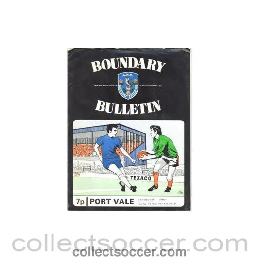1973 - Oldham Athletic v Port Vale official programme 03/03/1973 League - Collect Soccer