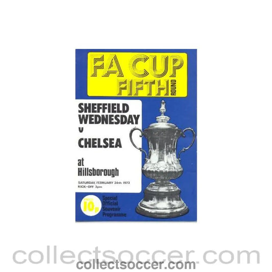 1973 - Sheffield Wednesday vChelsea official programme 24/02/1973