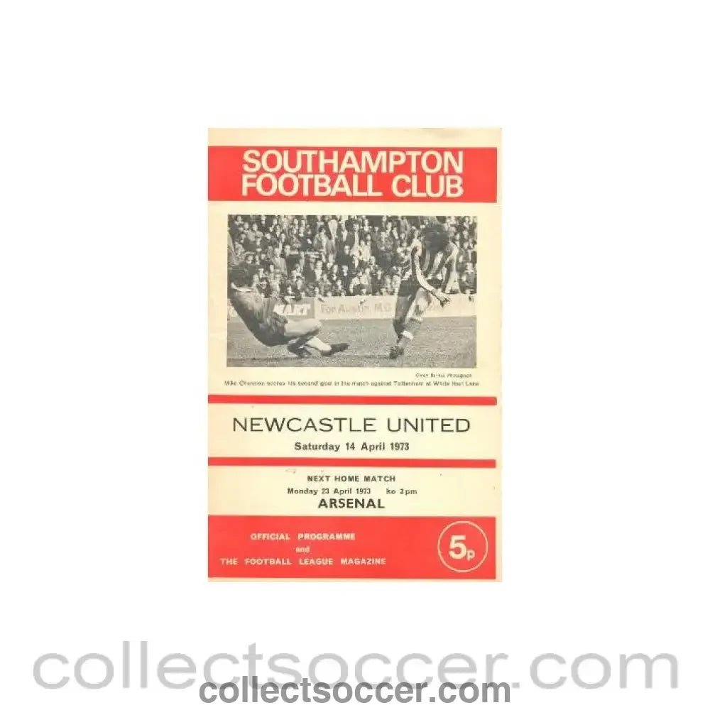 1973 - Southampton v Newcastle United official programme 14/04/1973 Football League - Collect Soccer
