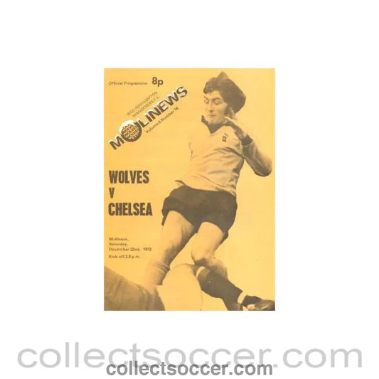 1973 - Wolverhampton Wanderers vChelsea official programme 22/12/1973