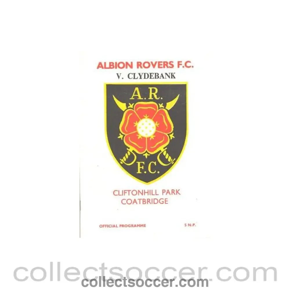 1974 - Albion Rovers v Clydebank official programme 24/02/1974 Scottish League Cup - Collect Soccer