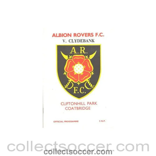 1974 - Albion Rovers v Clydebank official programme 24/02/1974 Scottish League Cup - Collect Soccer