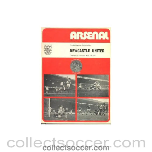 1974 - Arsenal v Newcastle United official programme 01/01/1974