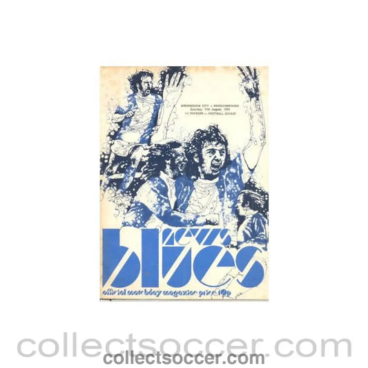 1974 - Birmingham City v Middlesbrough official programme 17/08/1974 Football League