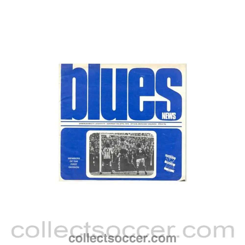 1974 - Birmingham City v Stoke City official programme 13/04/1974