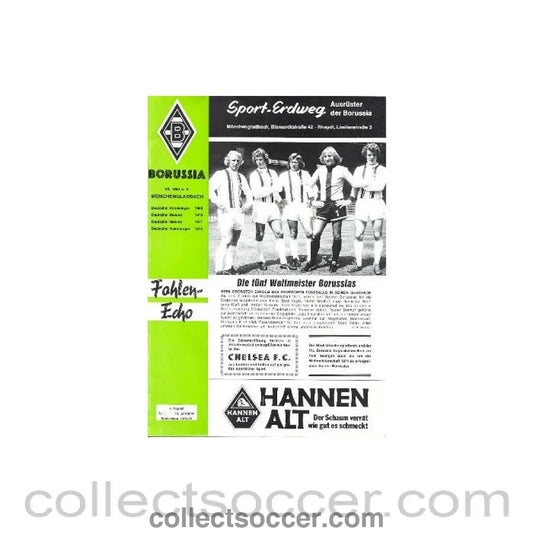 1974 - Borussia Monchengladbach vChelsea official programme 07/08/1974